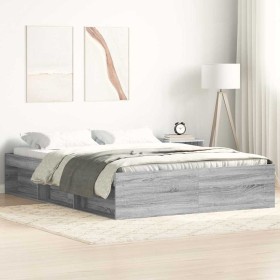 Estructura de cama Sonoma gris 140x200 cm