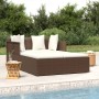 Liege mit braunen synthetischen Rattankissen 182x118x63 cm von vidaXL, Betten im Freien - Ref: Foro24-362266, Preis: 303,69 €...