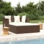 Tumbona con cojines ratán sintético marrón 182x118x63 cm de vidaXL, Camas para exteriores - Ref: Foro24-362266, Precio: 298,2...