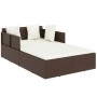 Liege mit braunen synthetischen Rattankissen 182x118x63 cm von vidaXL, Betten im Freien - Ref: Foro24-362266, Preis: 303,69 €...