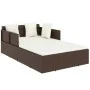Tumbona con cojines ratán sintético marrón 182x118x63 cm de vidaXL, Camas para exteriores - Ref: Foro24-362266, Precio: 298,2...