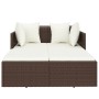 Liege mit braunen synthetischen Rattankissen 182x118x63 cm von vidaXL, Betten im Freien - Ref: Foro24-362266, Preis: 303,69 €...