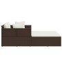Liege mit braunen synthetischen Rattankissen 182x118x63 cm von vidaXL, Betten im Freien - Ref: Foro24-362266, Preis: 303,69 €...