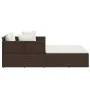 Lounger with brown synthetic rattan cushions 182x118x63 cm by vidaXL, Outdoor beds - Ref: Foro24-362266, Price: 298,24 €, Dis...