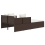 Liege mit braunen synthetischen Rattankissen 182x118x63 cm von vidaXL, Betten im Freien - Ref: Foro24-362266, Preis: 303,69 €...