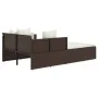 Tumbona con cojines ratán sintético marrón 182x118x63 cm de vidaXL, Camas para exteriores - Ref: Foro24-362266, Precio: 298,2...