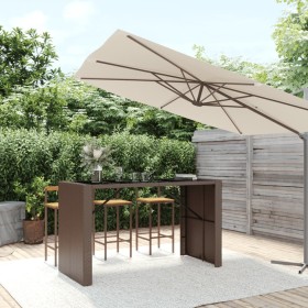 Stehtischplatte Glas PE Rattan braun 185x80x110 cm von vidaXL, Gartentische - Ref: Foro24-362599, Preis: 184,96 €, Rabatt: %