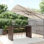 High bar table with brown PE rattan and glass surface, measuring 185x80x110 cm. by vidaXL, Garden tables - Ref: Foro24-362599...