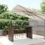 High bar table with brown PE rattan and glass surface, measuring 185x80x110 cm. by vidaXL, Garden tables - Ref: Foro24-362599...