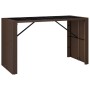 High bar table with brown PE rattan and glass surface, measuring 185x80x110 cm. by vidaXL, Garden tables - Ref: Foro24-362599...
