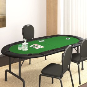 Tablero de póquer plegable para 10 jugadores verde 208x106x3 cm