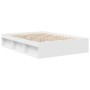 Estructura de cama doble sin colchón blanco 150x200 cm
