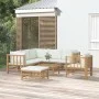 8-teiliges Gartenmöbel-Set aus Bambus und cremeweißen Kissen von vidaXL, Gartensets - Ref: Foro24-3155190, Preis: 922,48 €, R...