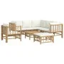 8-teiliges Gartenmöbel-Set aus Bambus und cremeweißen Kissen von vidaXL, Gartensets - Ref: Foro24-3155190, Preis: 922,48 €, R...