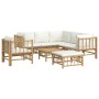 8-teiliges Gartenmöbel-Set aus Bambus und cremeweißen Kissen von vidaXL, Gartensets - Ref: Foro24-3155190, Preis: 955,88 €, R...