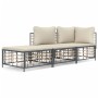 Gartenmöbel-Set 3-teilig anthrazitfarbene PE-Rattankissen von vidaXL, Outdoor-Sofas - Ref: Foro24-3186724, Preis: 232,63 €, R...