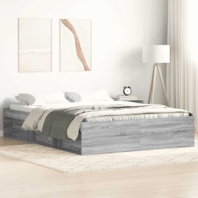 Estructura de cama gris Sonoma 150x200 cm