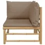 Bamboo garden corner sofa with taupe gray cushions by vidaXL, Modular outdoor sofas - Ref: Foro24-362286, Price: 133,78 €, Di...