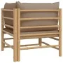Bamboo garden corner sofa with taupe gray cushions by vidaXL, Modular outdoor sofas - Ref: Foro24-362286, Price: 133,78 €, Di...