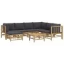 8-teiliges Gartenmöbel-Set aus Bambus mit dunkelgrauen Kissen von vidaXL, Gartensets - Ref: Foro24-3155223, Preis: 749,57 €, ...