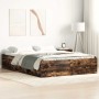 Estructura de cama roble ahumado 160x200 cm