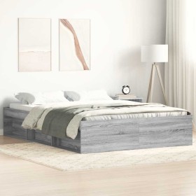 Estructura de cama Sonoma gris 160x200 cm