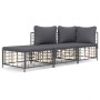 Gartenmöbel-Set 3-teilig anthrazitfarbene PE-Rattankissen von vidaXL, Outdoor-Sofas - Ref: Foro24-3186725, Preis: 221,91 €, R...