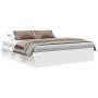 Estructura de cama doble sin colchón blanco 180x200 cm