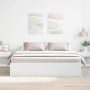 Estructura de cama doble sin colchón blanco 180x200 cm
