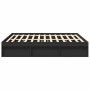 Estructura de cama doble sin colchón negro 180x200 cm