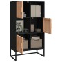 Aparador alto madera contrachapada negro 70x35x125 cm de vidaXL, Taquillas y armarios de almacenamiento - Ref: Foro24-352137,...