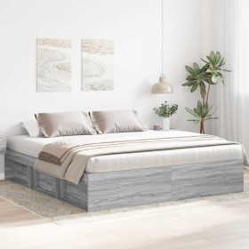 Estructura de cama gris Sonoma 180x200 cm