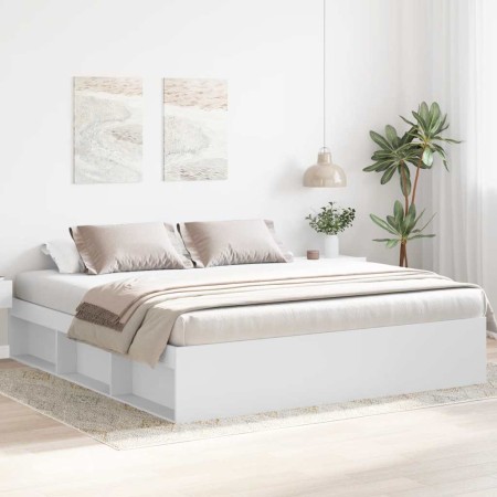 Estructura de cama blanca 200x200 cm