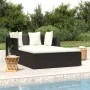 Sun lounger with black synthetic rattan cushions 182x118x63 cm by vidaXL, Outdoor beds - Ref: Foro24-362267, Price: 348,20 €,...