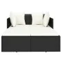Sun lounger with black synthetic rattan cushions 182x118x63 cm by vidaXL, Outdoor beds - Ref: Foro24-362267, Price: 348,20 €,...