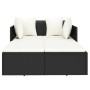 Tumbona con cojines ratán sintético negro 182x118x63 cm de vidaXL, Camas para exteriores - Ref: Foro24-362267, Precio: 300,27 €
