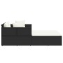 Tumbona con cojines ratán sintético negro 182x118x63 cm de vidaXL, Camas para exteriores - Ref: Foro24-362267, Precio: 300,27 €