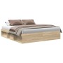 Estructura de cama roble Sonoma 200x200 cm