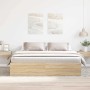 Estructura de cama roble Sonoma 200x200 cm