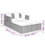 Tumbona con cojines ratán sintético negro 182x118x63 cm de vidaXL, Camas para exteriores - Ref: Foro24-362267, Precio: 300,27 €