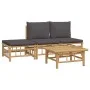 4-teiliges Gartenmöbel-Set aus Bambus mit dunkelgrauen Kissen von vidaXL, Gartensets - Ref: Foro24-3155235, Preis: 287,63 €, ...