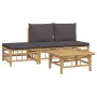 4-teiliges Gartenmöbel-Set aus Bambus mit dunkelgrauen Kissen von vidaXL, Gartensets - Ref: Foro24-3155235, Preis: 292,70 €, ...