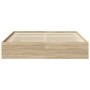 Estructura de cama roble Sonoma 200x200 cm