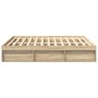 Estructura de cama roble Sonoma 200x200 cm