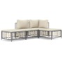 Gartenmöbel-Set 4-teilig und anthrazitfarbene PE-Rattan-Kissen von vidaXL, Outdoor-Sofas - Ref: Foro24-3186726, Preis: 291,90...
