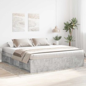 Estructura de cama gris hormigón 200x200 cm