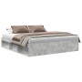 Estructura de cama gris hormigón 200x200 cm