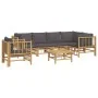 7-teiliges Gartenmöbel-Set aus Bambus mit dunkelgrauen Kissen von vidaXL, Gartensets - Ref: Foro24-3155237, Preis: 727,55 €, ...