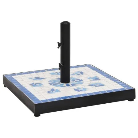 Blau-weißer quadratischer Schirmständer, 12 kg von vidaXL, Schirmständer - Ref: Foro24-362222, Preis: 74,26 €, Rabatt: %
