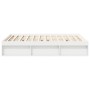 Estructura de cama doble pequeña sin colchón blanco 120x190 cm
